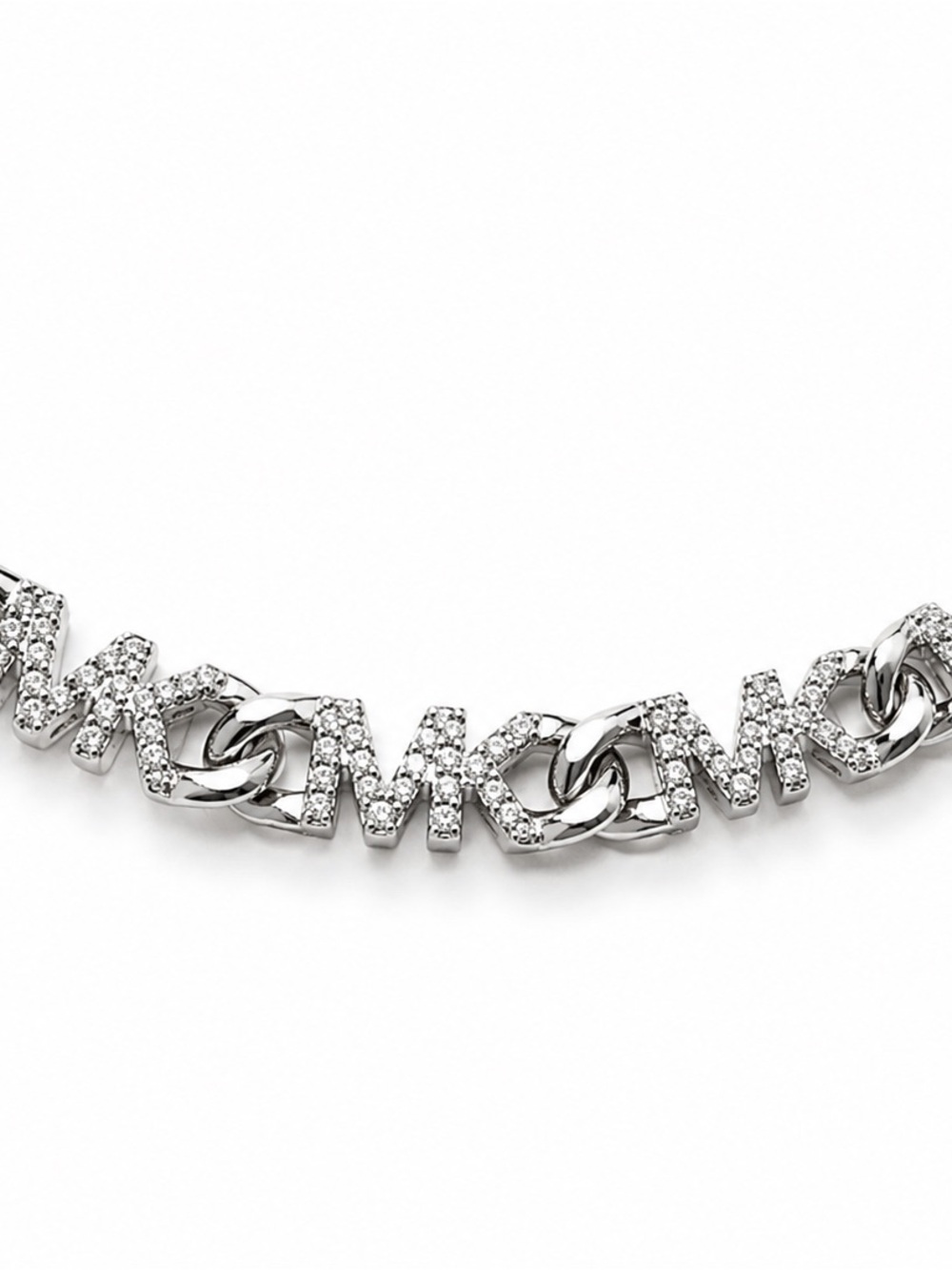 Michael Kors Silver Crystal-Embellished 16’ Necklace Retail $325 - Picture 2 of 3